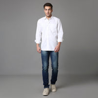 Solid Pattern Low Crotch Fit Jeans