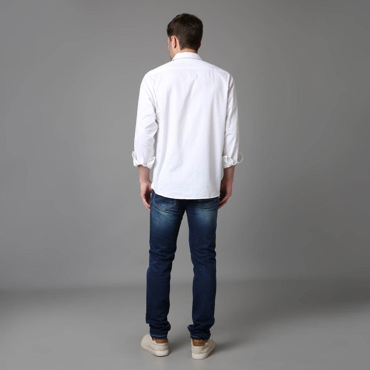 Solid Pattern Low Crotch Fit Jeans