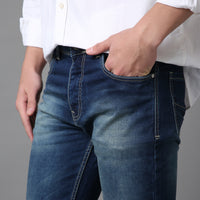 Solid Pattern Low Crotch Fit Jeans