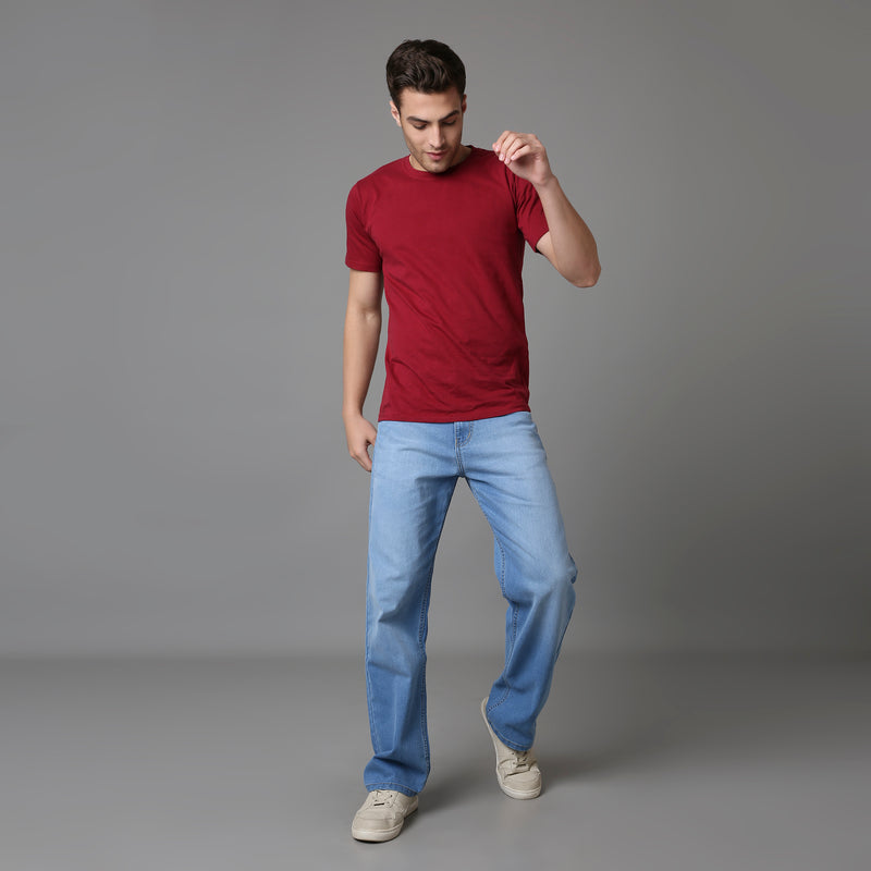 Men Baggy Fit Jeans High Rise