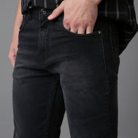 Solid Pattern Low Crotch Fit Jeans