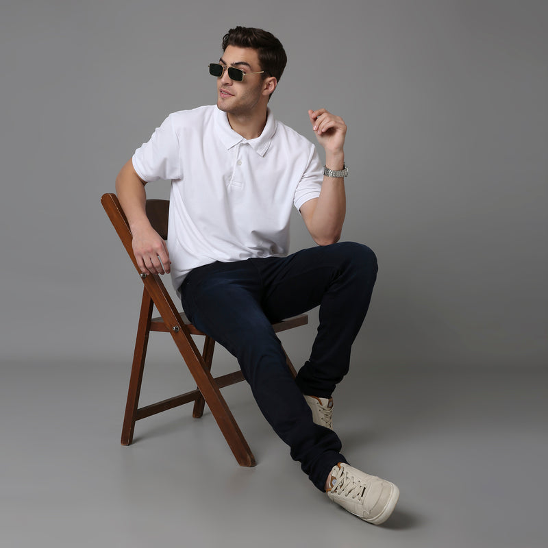 Solid Pattern Low Crotch Fit Jeans