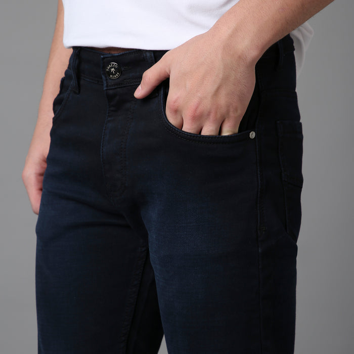 Solid Pattern Low Crotch Fit Jeans