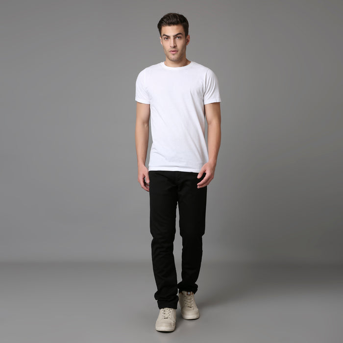 Solid Pattern Low Crotch Fit Jeans