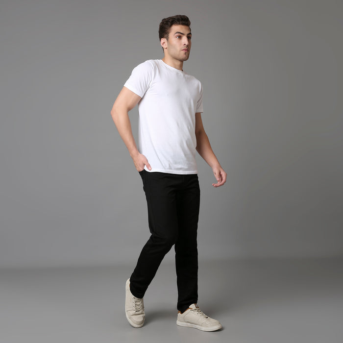 Solid Pattern Low Crotch Fit Jeans
