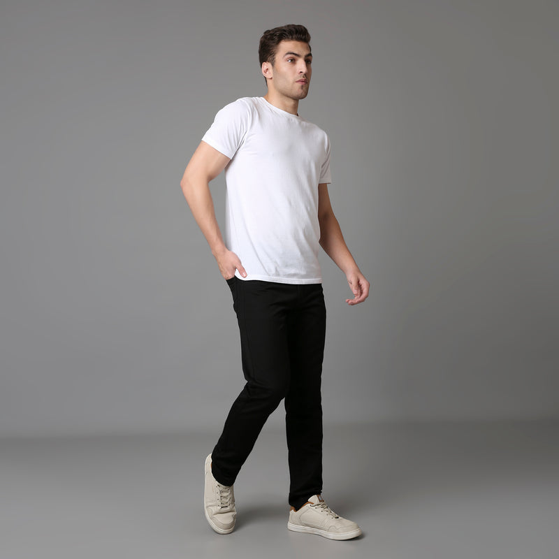 Solid Pattern Low Crotch Fit Jeans