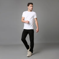 Solid Pattern Low Crotch Fit Jeans