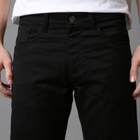 Solid Pattern Low Crotch Fit Jeans