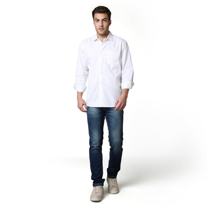 Solid Pattern Low Crotch Fit Jeans
