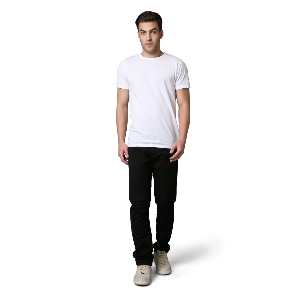 Solid Pattern Low Crotch Fit Jeans