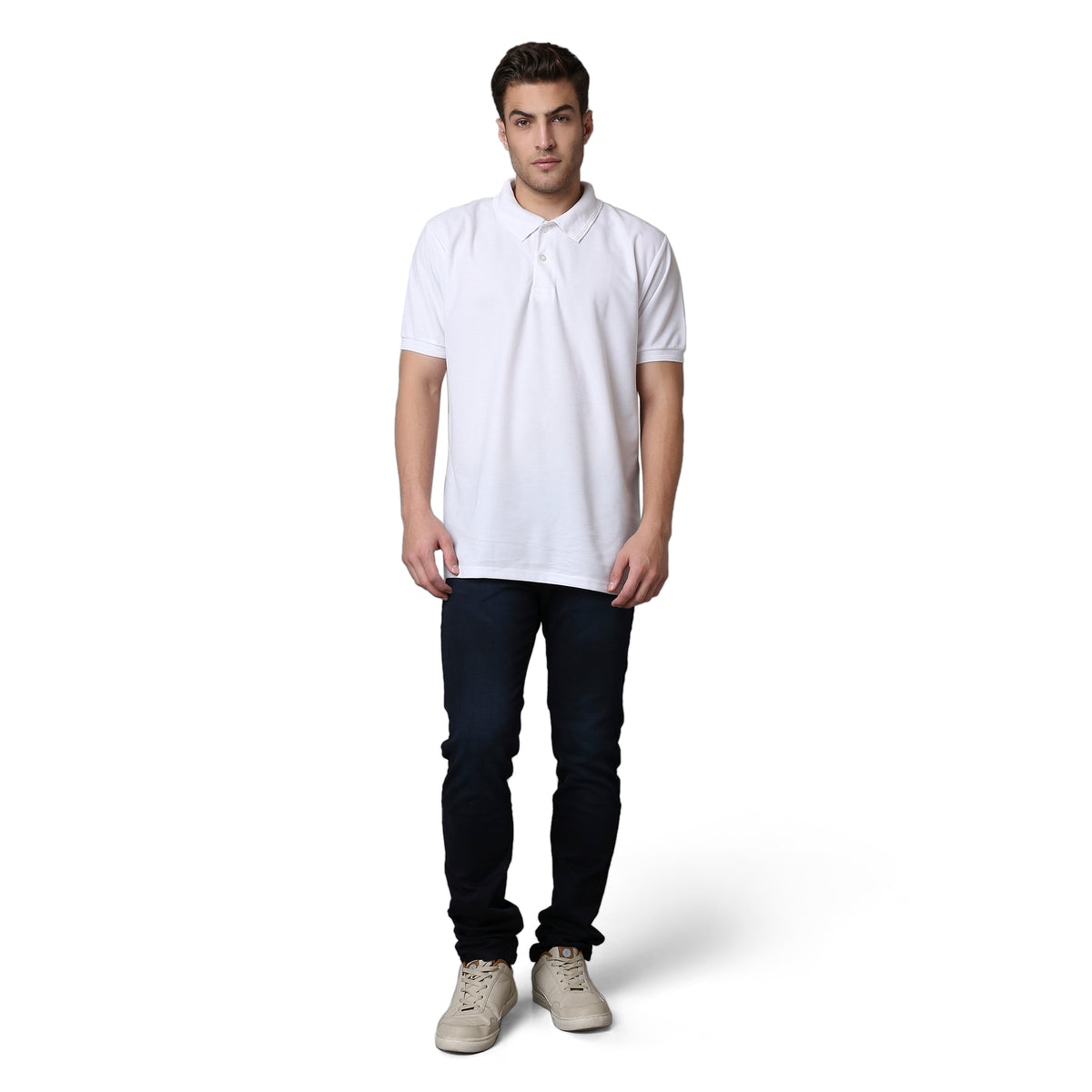 Solid Pattern Low Crotch Fit Jeans