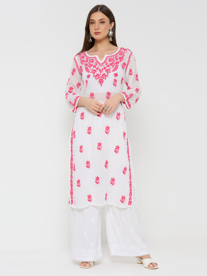 Hayat Chikankari Kota Straight Kurta with Inner