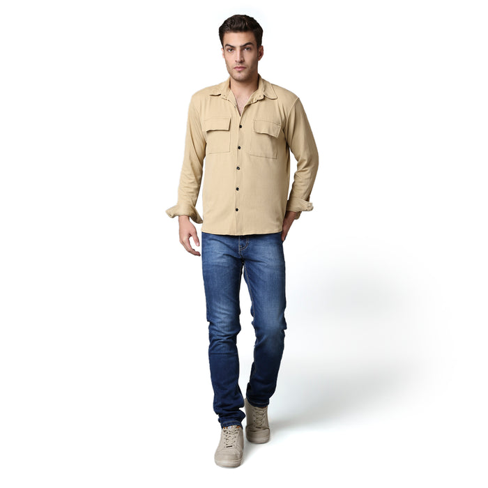 Solid Pattern Low Crotch Fit Jeans