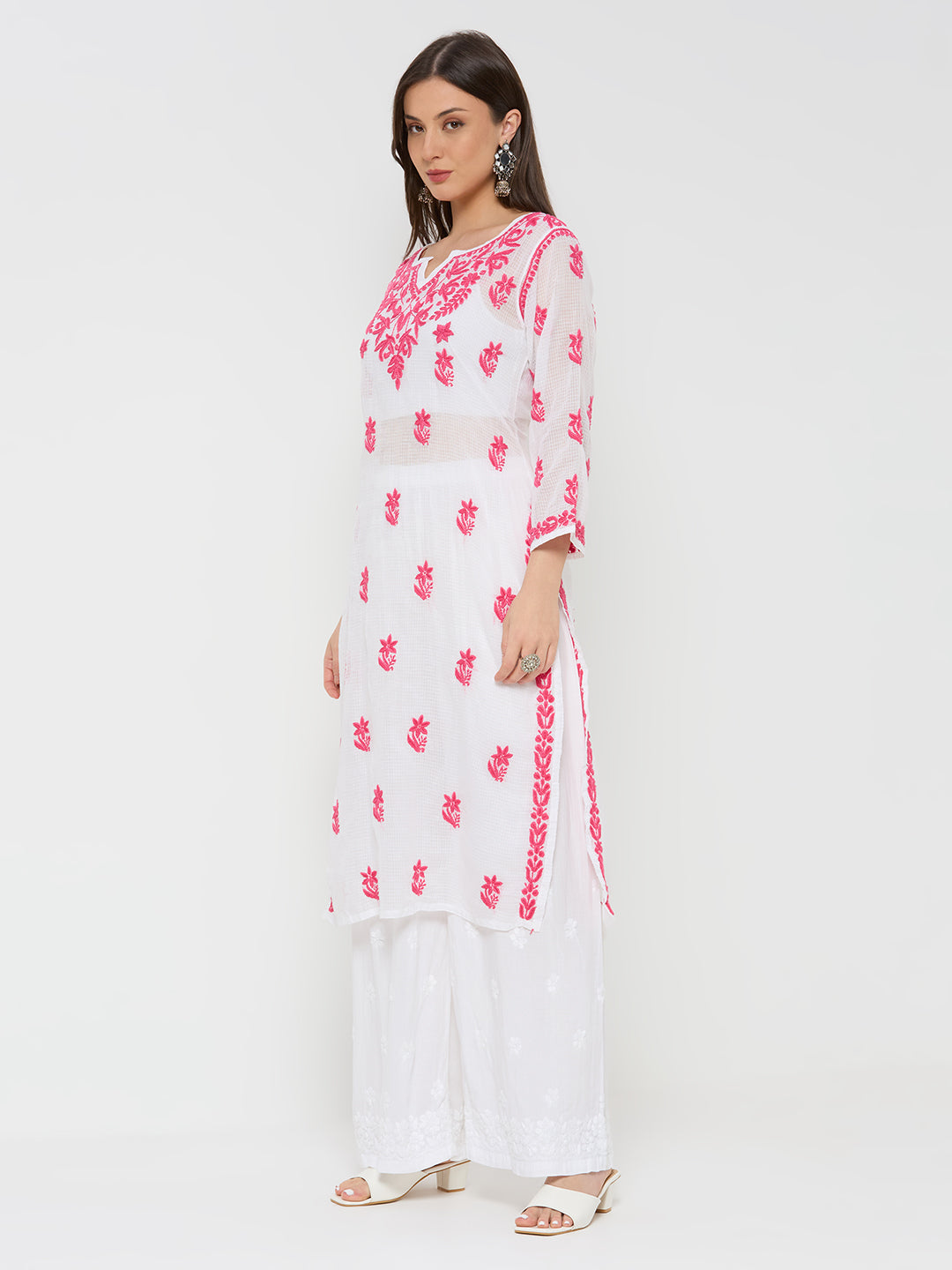 Hayat Chikankari Kota Straight Kurta with Inner
