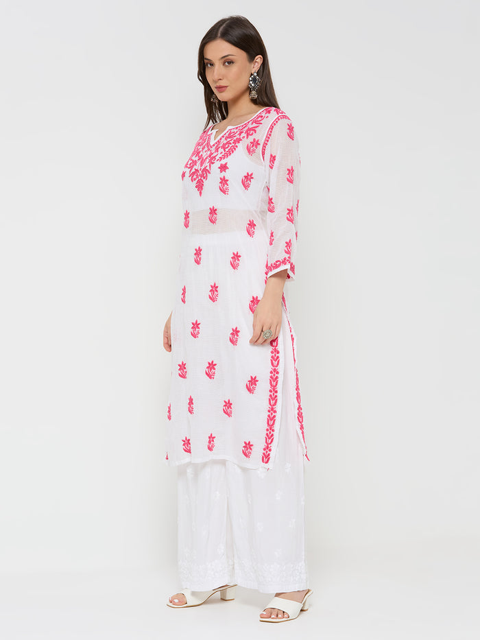 Hayat Chikankari Kota Straight Kurta with Inner