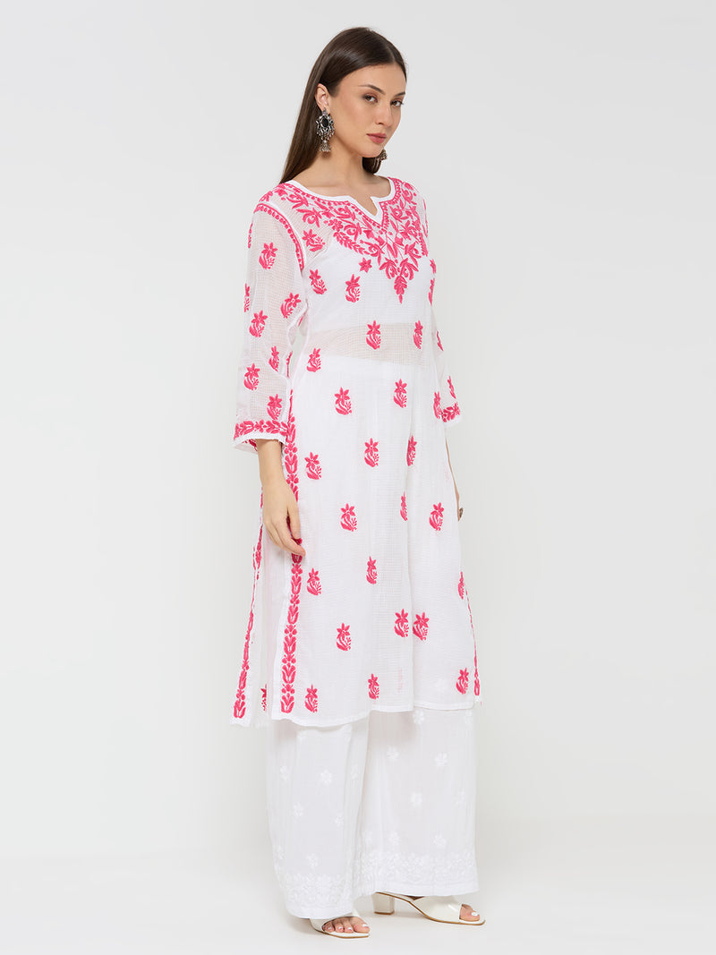Hayat Chikankari Kota Straight Kurta with Inner