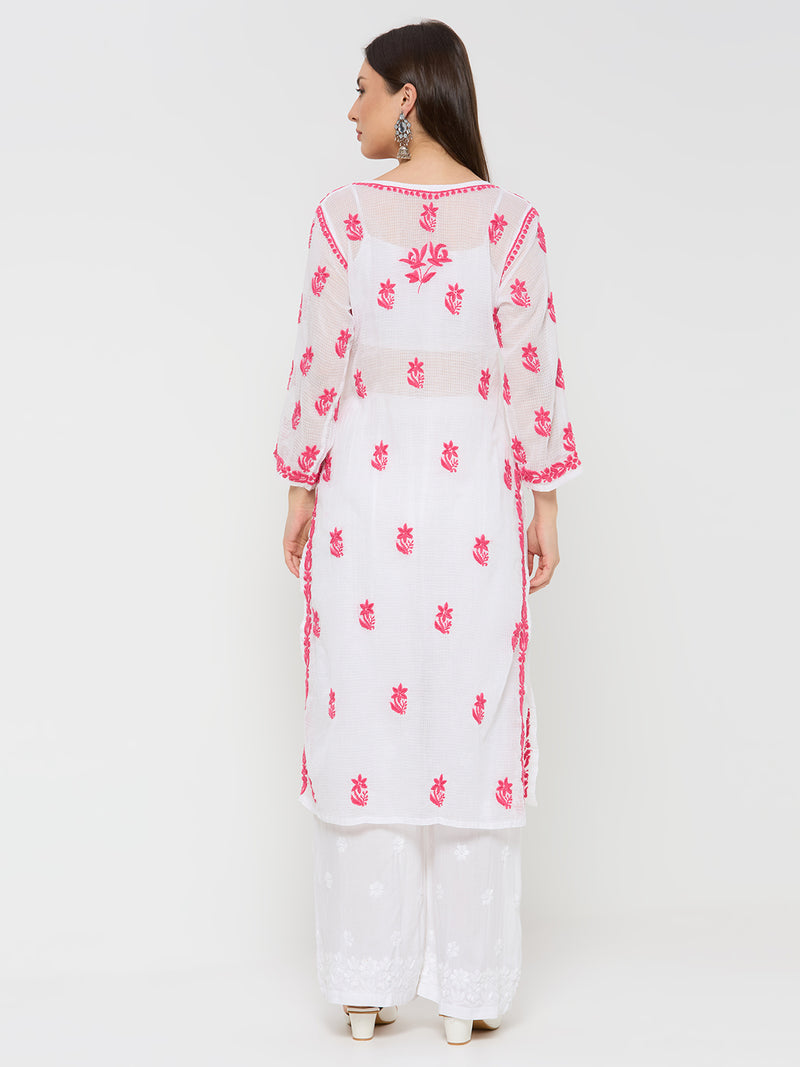 Hayat Chikankari Kota Straight Kurta with Inner