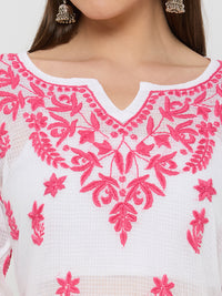Hayat Chikankari Kota Straight Kurta with Inner