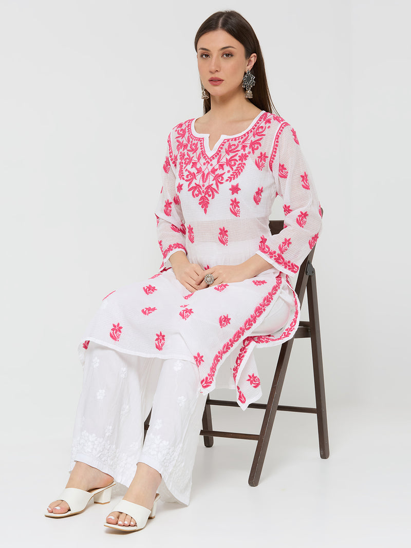 Hayat Chikankari Kota Straight Kurta with Inner