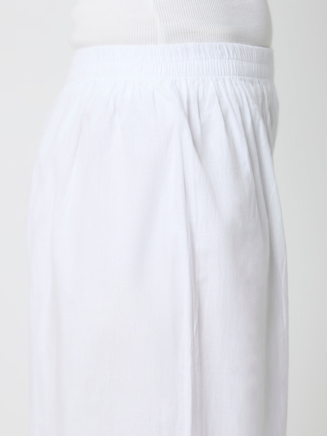 Afghani Chikankari Solid Women's Palazzo - White