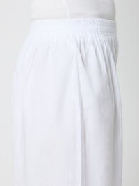 Afghani Chikankari Solid Women's Palazzo - White