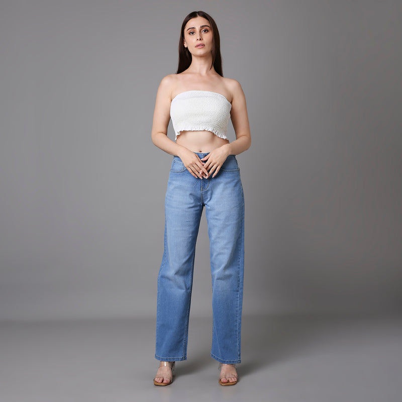 Women Baggy Fit Jeans high rise