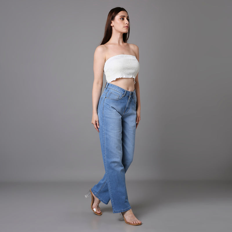 Women Baggy Fit Jeans high rise