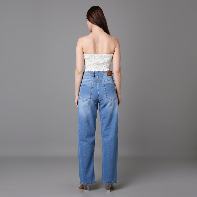 Women Baggy Fit Jeans high rise