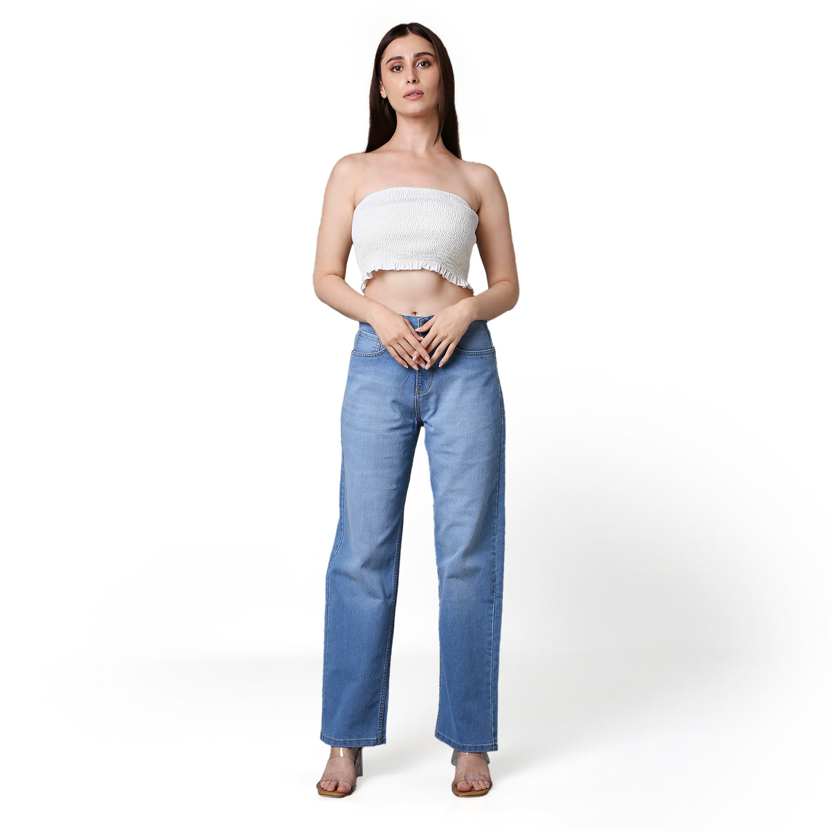 Women Baggy Fit Jeans high rise