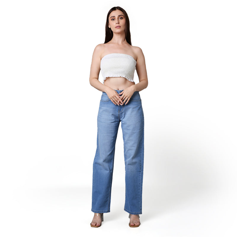 Women Baggy Fit Jeans high rise